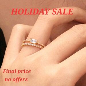 Sterling silver/14kt 1/3cttw diamond ring NEW